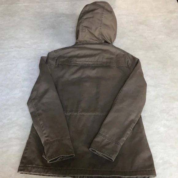 Lucky Brand Women’s Military Field Jacket Hood Full Zip Olive Green Size XS - Picture 11 of 14